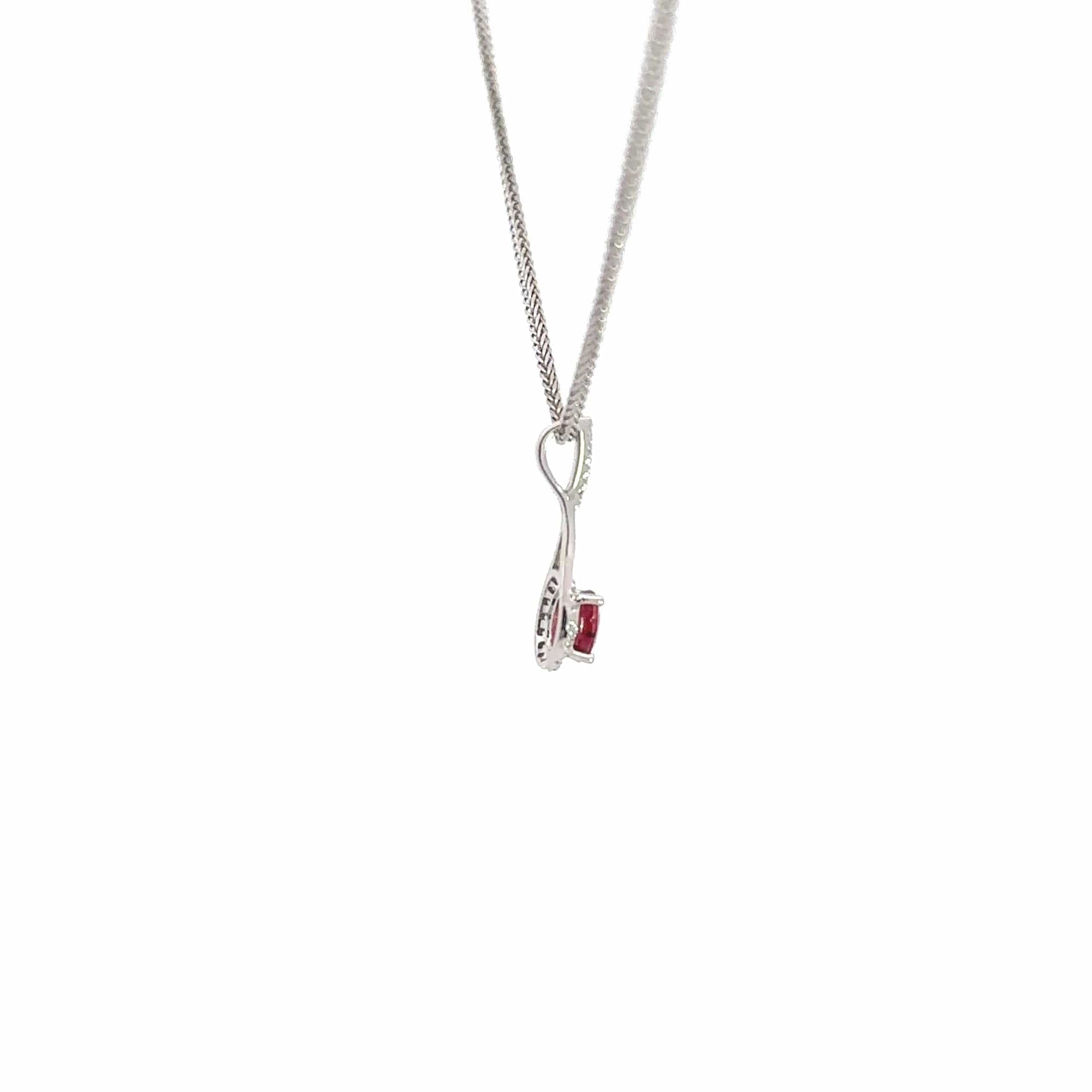 Baikalla Jewelry Gold Aquamarine Necklace 14k White Gold Natural Ruby Pendant Necklace