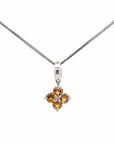 Baikalla Jewelry gemstone jewelry Pendant Only 14k White Gold Natural Citrine 4 Stone Necklace With Diamonds