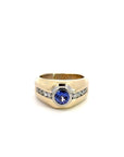 Baikalla Jewelry Gold Tanzanite Ring 5 18k Yellow Gold Natural Round Tanzanite Mens Ring