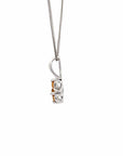 Baikalla Jewelry gemstone jewelry 14k White Gold Natural Citrine 4 Stone Necklace With Diamonds