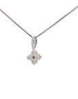 Baikalla Jewelry gemstone jewelry 14k White Gold Natural Citrine 4 Stone Necklace With Diamonds