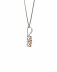 Baikalla Jewelry gemstone jewelry 14k White Gold Natural Citrine 4 Stone Necklace With Diamonds