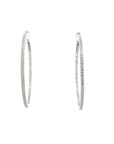 Baikalla Jewelry Silver Gemstone Earrings Baikalla 14k White Gold Diamond Hoop Earrings