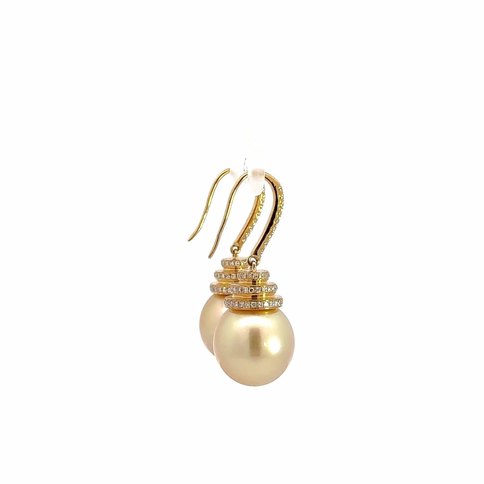 Baikalla Jewelry Gold Pearl Necklace 18k Yellow Gold Sea Pearl Dangle Earrings