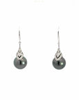 Baikalla Jewelry Gold Pearl Necklace 18k White Gold Black Tahitian Cultured Pearl Dangle Earrings