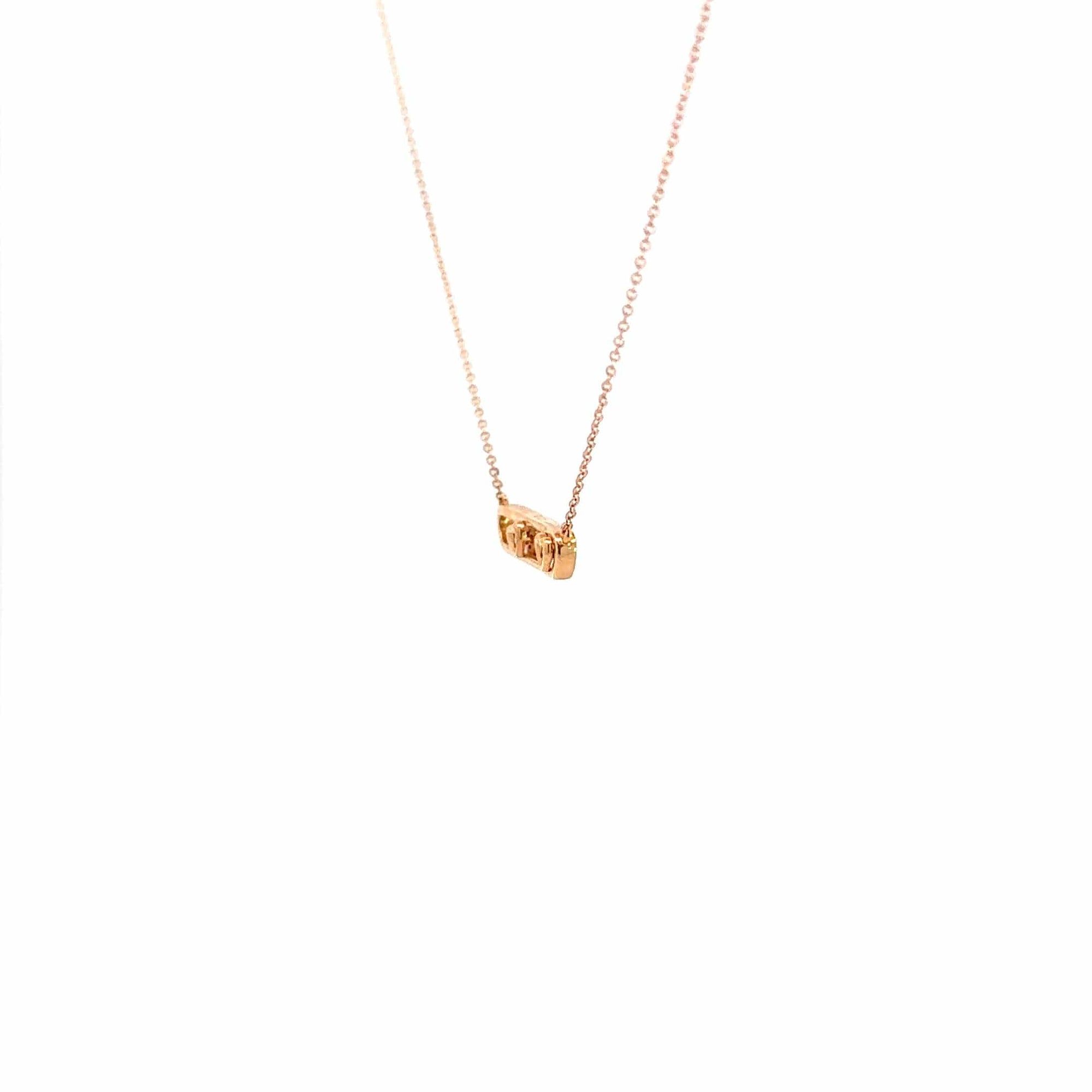 Baikalla Jewelry Gold Diamond Necklace 18K Rose Gold Sliding Heart Diamond Pendant Necklace