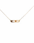 Baikalla Jewelry Gold Diamond Necklace 18K Rose Gold Sliding Heart Diamond Pendant Necklace