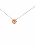 Baikalla Jewelry Gold Diamond Necklace 14K Rose Gold Round Diamond Pendant Necklace