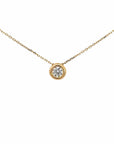 Baikalla Jewelry Gold Diamond Necklace 14K Yellow Gold Round Moissanite Pendant Necklace