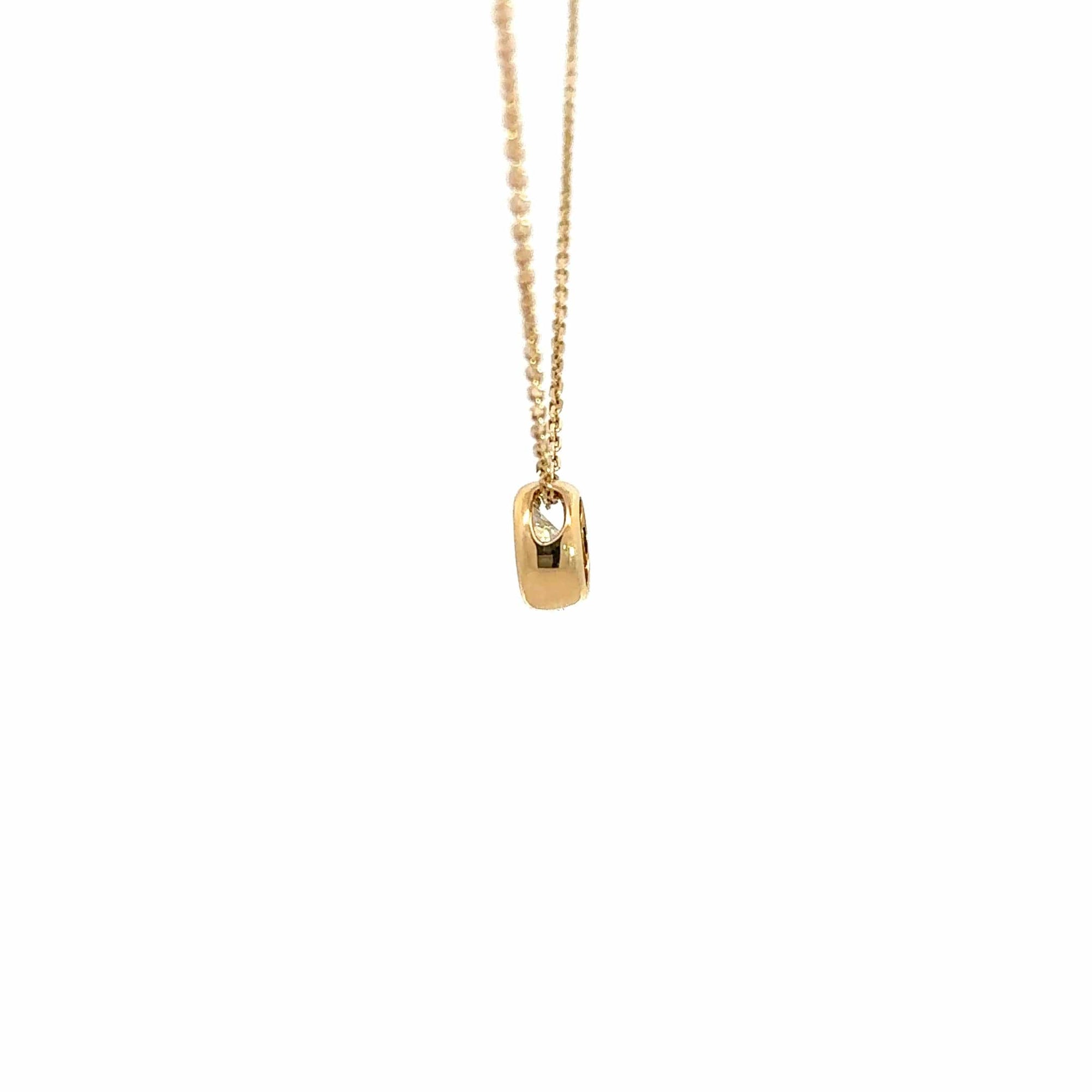 Baikalla Jewelry Gold Diamond Necklace 14K Yellow Gold Round Moissanite Pendant Necklace