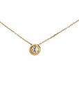 Baikalla Jewelry Gold Diamond Necklace 14K Yellow Gold Round Moissanite Pendant Necklace