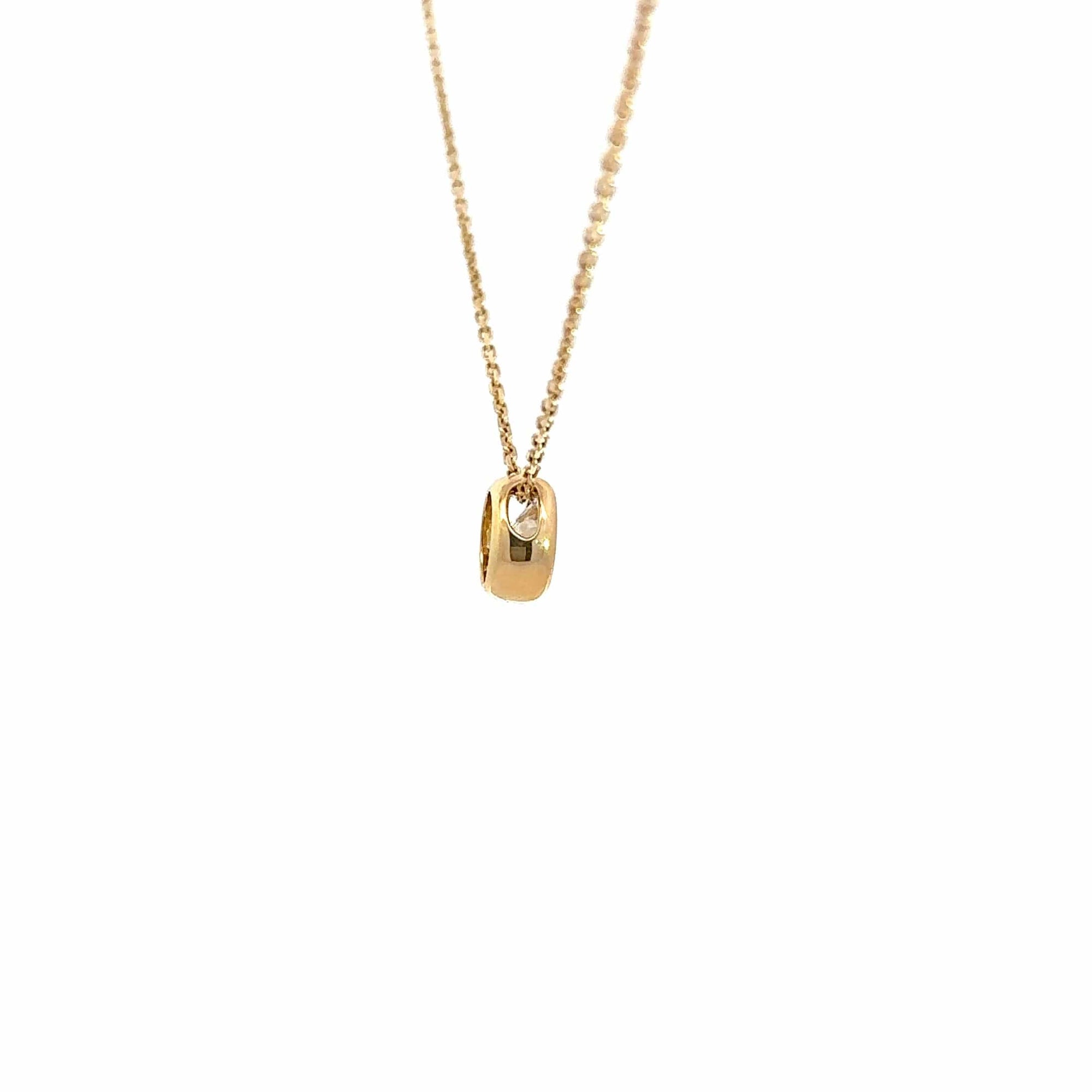 Baikalla Jewelry Gold Diamond Necklace 14K Yellow Gold Round Moissanite Pendant Necklace