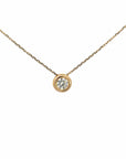 Baikalla Jewelry Gold Diamond Necklace 14k Yellow Gold Round Moissanite Pendant Necklace