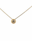 Baikalla Jewelry Gold Diamond Necklace 14k Yellow Gold Round Moissanite Pendant Necklace