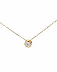 Baikalla Jewelry Gold Diamond Necklace Copy of 14k Yellow Gold Round Moissanite Pendant Necklace