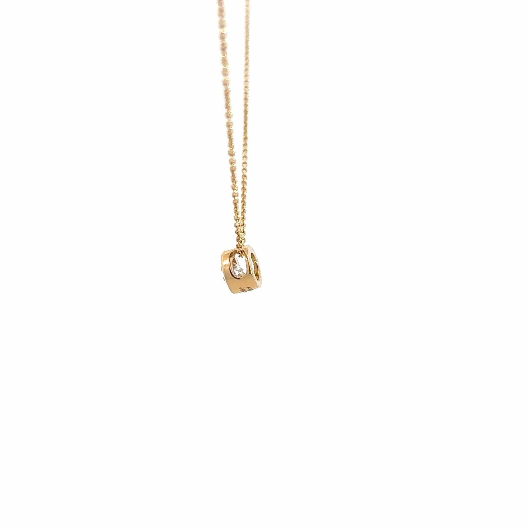 Baikalla Jewelry Gold Diamond Necklace Copy of 14k Yellow Gold Round Moissanite Pendant Necklace