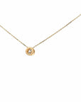 Baikalla Jewelry Gold Diamond Necklace Copy of 14k Yellow Gold Round Moissanite Pendant Necklace