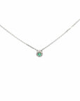 Baikalla Jewelry Emerald Pendant Necklace 18K White Gold Emerald Pendant Necklace