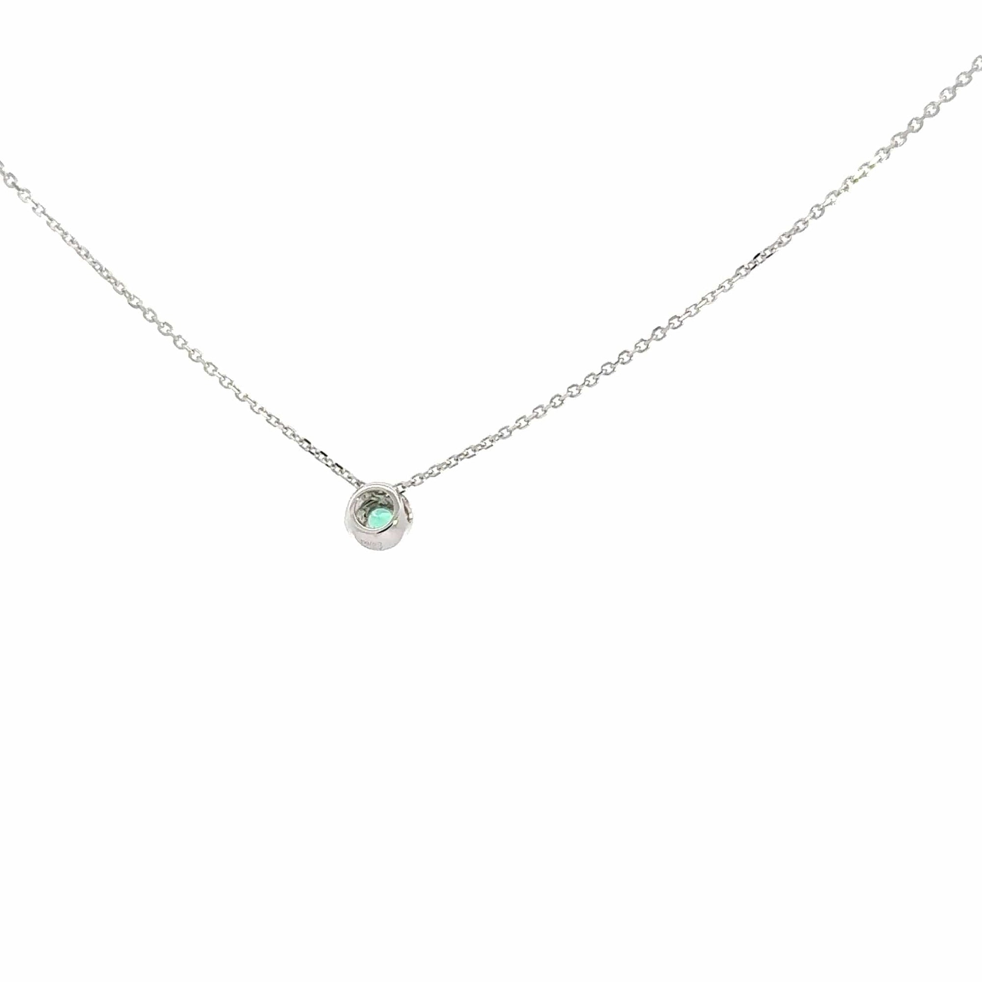 Baikalla Jewelry Emerald Pendant Necklace 18K White Gold Emerald Pendant Necklace