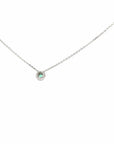 Baikalla Jewelry Emerald Pendant Necklace 18K White Gold Emerald Pendant Necklace