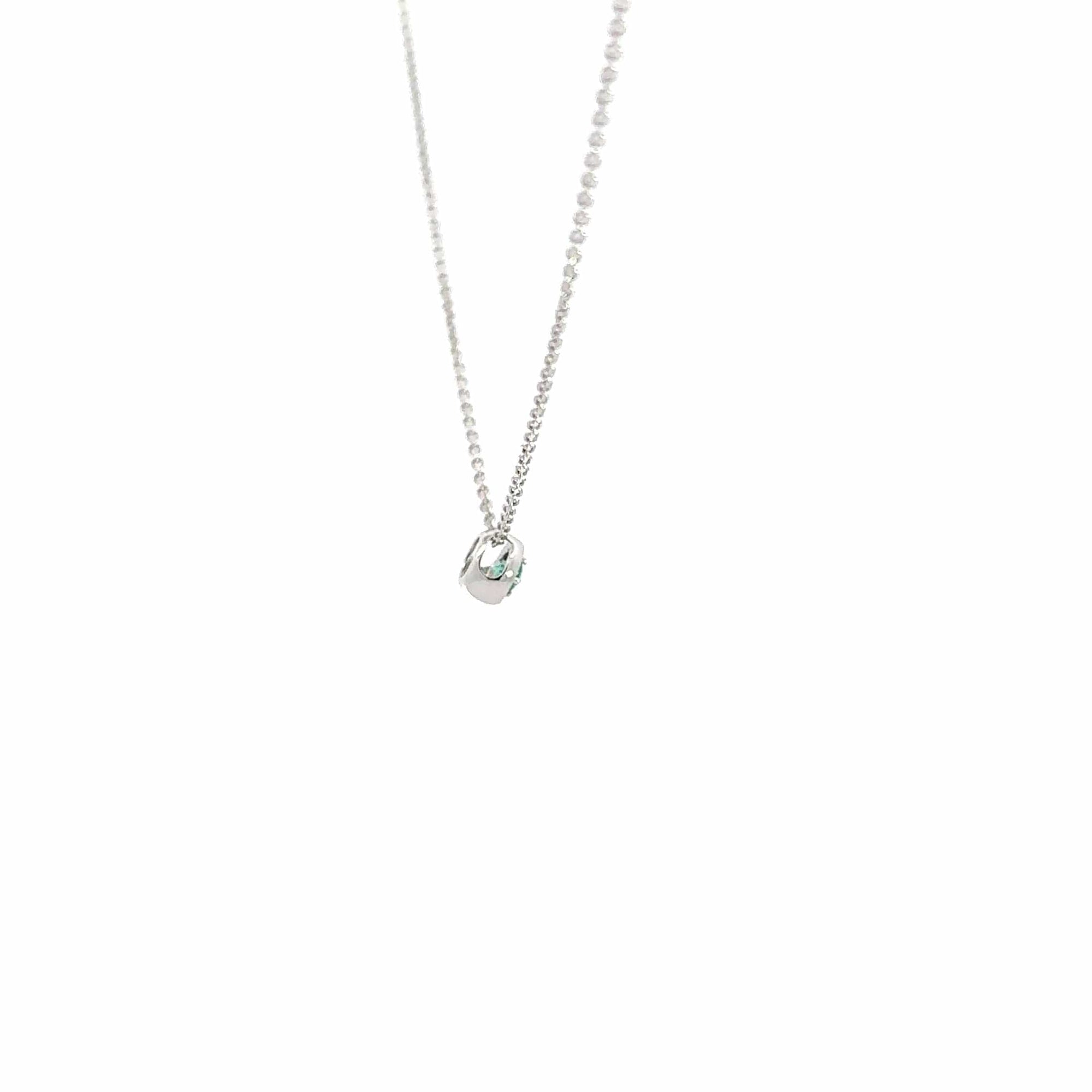 Baikalla Jewelry Emerald Pendant Necklace 18K White Gold Emerald Pendant Necklace