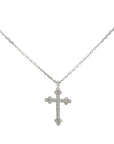 Baikalla Jewelry 18K Pure White Gold Pendant 14K White Gold Cross Pendant Necklace With Diamonds