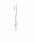 Baikalla Jewelry 18K Pure White Gold Pendant 14K White Gold Cross Pendant Necklace With Diamonds