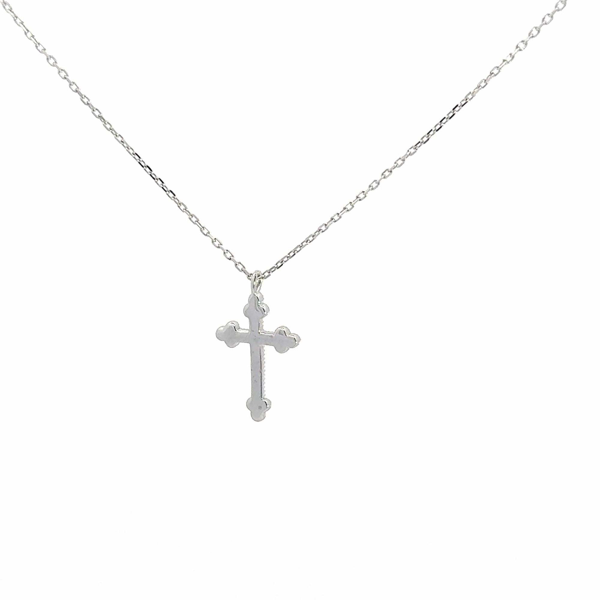 Baikalla Jewelry 18K Pure White Gold Pendant 14K White Gold Cross Pendant Necklace With Diamonds