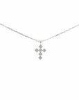 Baikalla Jewelry 18K Pure White Gold Pendant 14K White Gold Cross Pendant Necklace With Diamonds