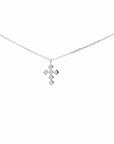 Baikalla Jewelry 18K Pure White Gold Pendant 14K White Gold Cross Pendant Necklace With Diamonds