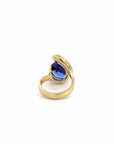 Baikalla Jewelry Gold Tanzanite Ring 18k Yellow Gold Natural Oval Tanzanite Ring