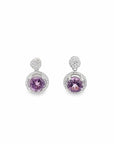 Baikalla Jewelry Silver Gemstones Earrings Amethyst Baikalla™ Classic Sterling Silver Natural Amethyst Citrine Dangle Earrings With CZ