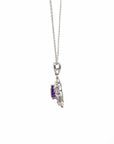 Baikalla Jewelry Silver Citrine Necklace Amethyst Baikalla Flower Sterling Silver Natural Crown Amethyst Necklace With CZ