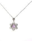 Baikalla Jewelry Silver Citrine Necklace Amethyst Baikalla Flower Sterling Silver Natural Crown Amethyst Necklace With CZ