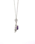 Baikalla Jewelry Silver Citrine Necklace Amethyst Baikalla Flower Sterling Silver Natural Crown Amethyst Necklace With CZ