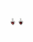 Baikalla Jewelry Silver Gemstones Earrings Baikalla™ Classic Heart Sterling Silver Natural Amethyst Citrine Garnet Earrings With CZ