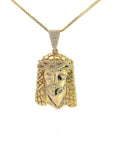 Baikalla Jewelry 14K Pure Yellow Gold Pendant Pendant Only Sterling Silver Gold Plated Jesus Moissanite Charm Necklace