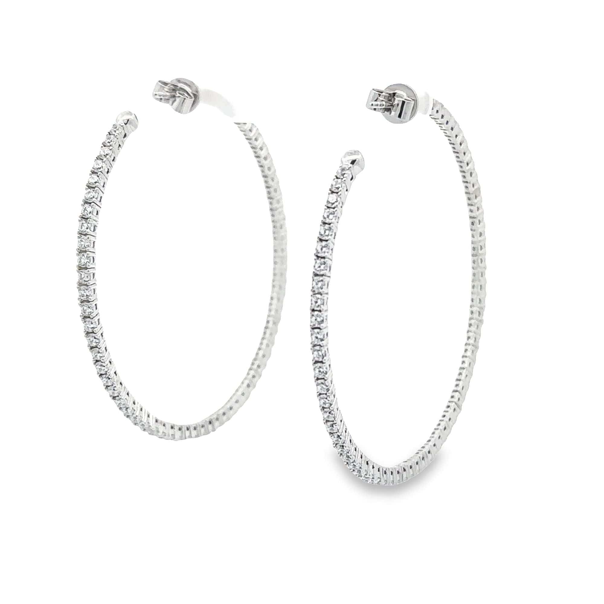 Baikalla Jewelry Silver Gemstone Earrings Baikalla Sterling Silver Gold Plated Dangle Hoop Earrings With CZ