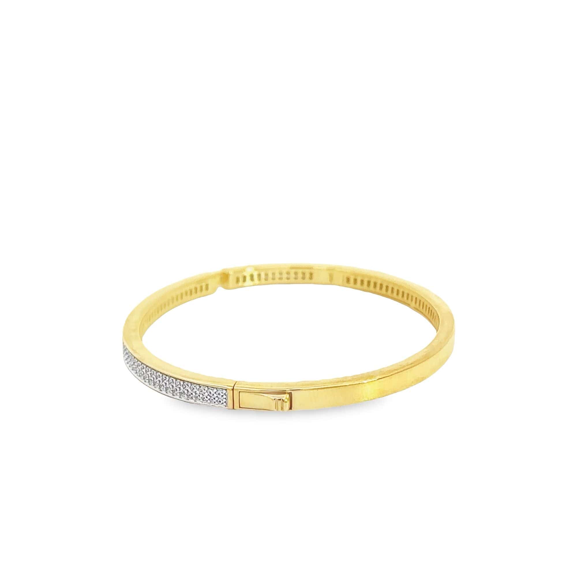 Baikalla Jewelry Gold Bangle Bracelet Sterling Silver Gold Plated CZ Oval Bangle Bracelet