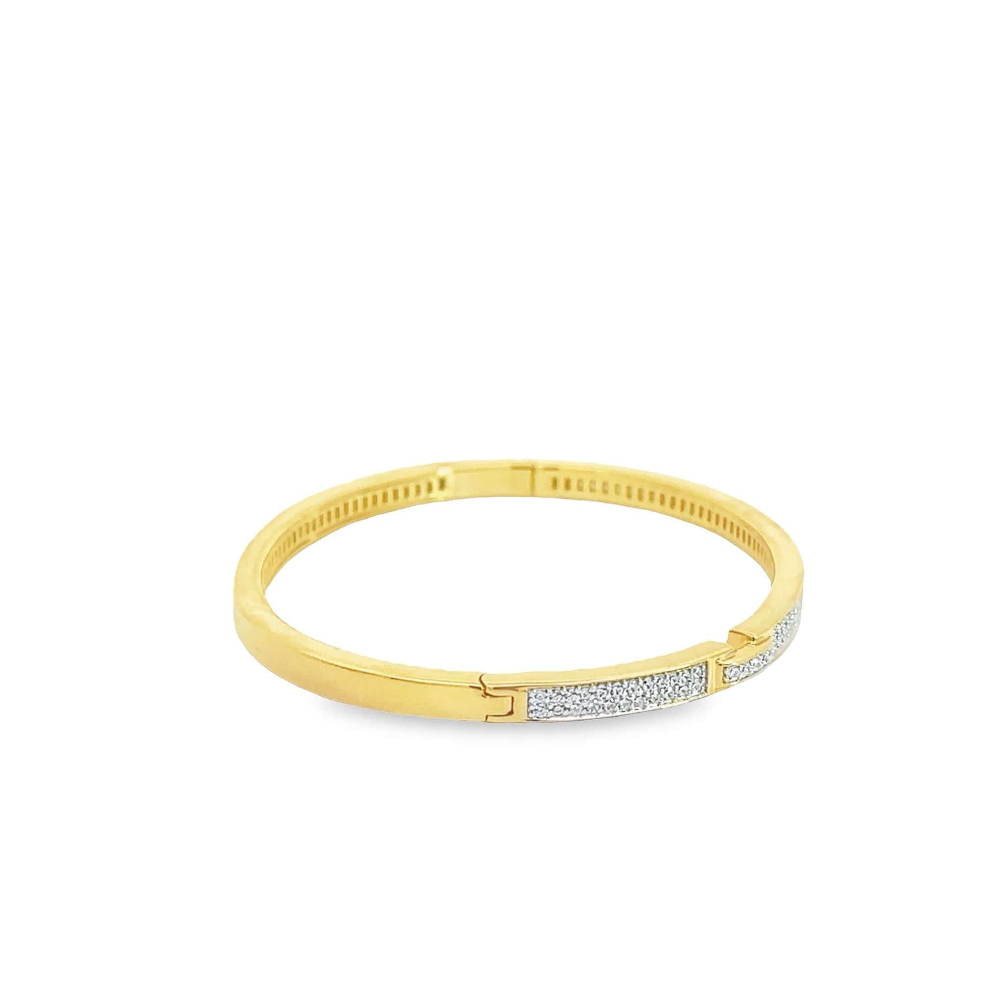 Baikalla Jewelry Gold Bangle Bracelet Sterling Silver Gold Plated CZ Oval Bangle Bracelet