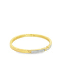 Baikalla Jewelry Gold Bangle Bracelet Sterling Silver Gold Plated CZ Oval Bangle Bracelet