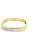 Baikalla Jewelry Gold Bangle Bracelet Sterling Silver Gold Plated CZ Square Bangle Bracelet