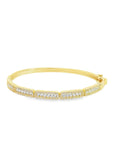 Baikalla Jewelry Gold Bangle Bracelet Sterling Silver Gold Plated CZ Oval Bangle Bracelet