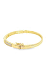 Baikalla Jewelry Gold Bangle Bracelet Sterling Silver Gold Plated CZ Oval Bangle Bracelet