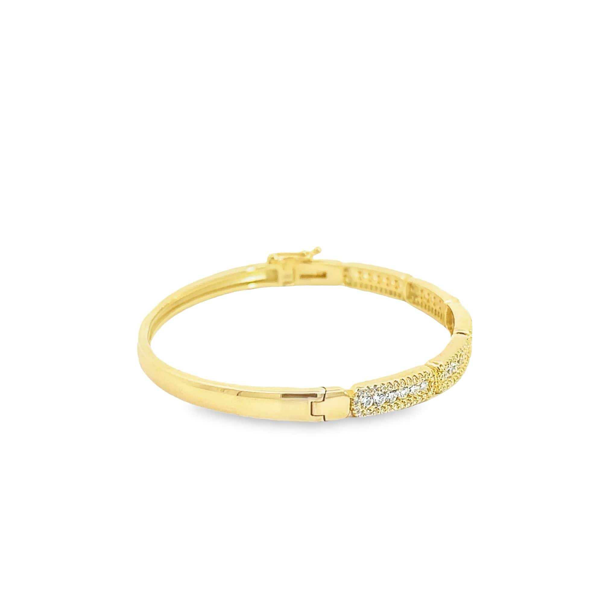 Baikalla Jewelry Gold Bangle Bracelet Sterling Silver Gold Plated CZ Oval Bangle Bracelet