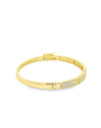 Baikalla Jewelry Gold Bangle Bracelet Sterling Silver Gold Plated CZ Oval Bangle Bracelet