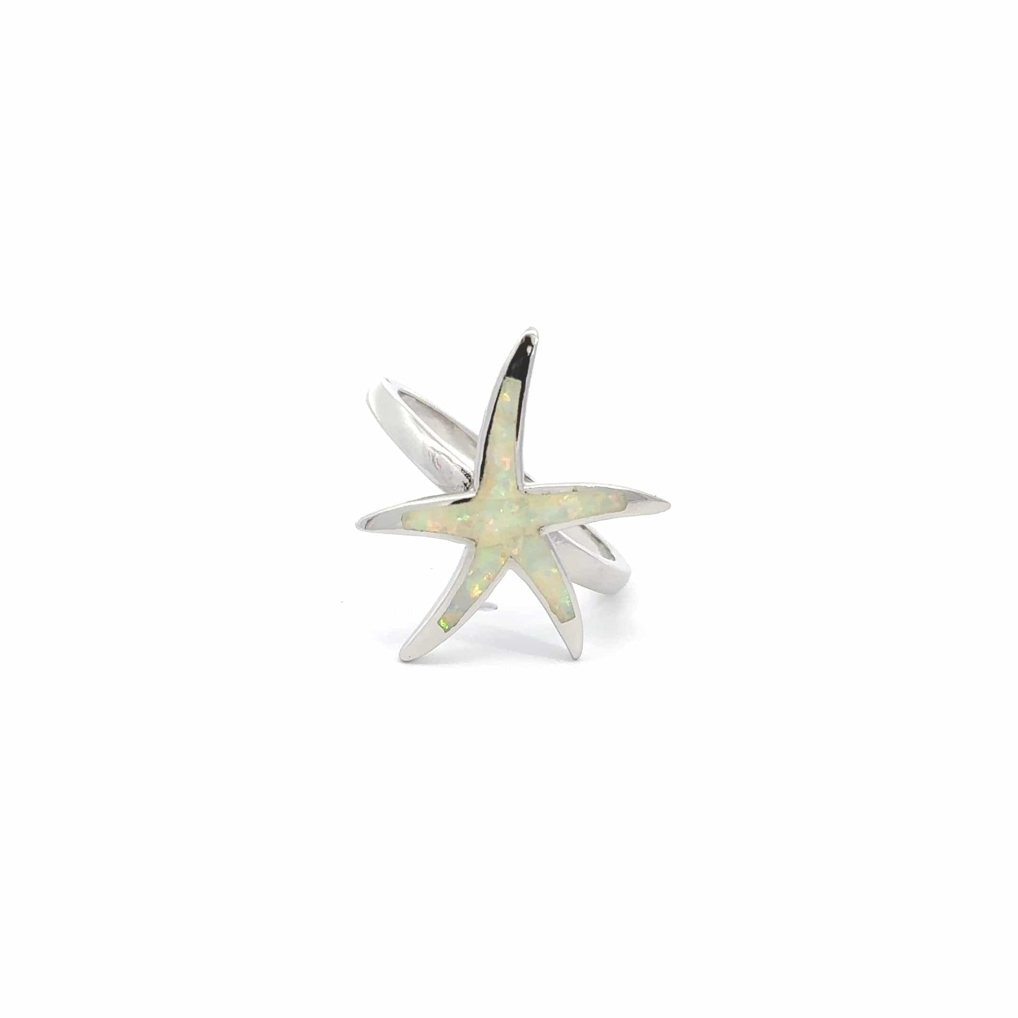 Baikalla Jewelry Sterling Silver Opal Ring Baikalla™ Sterling Silver Lab Created Starfish Opal Ring