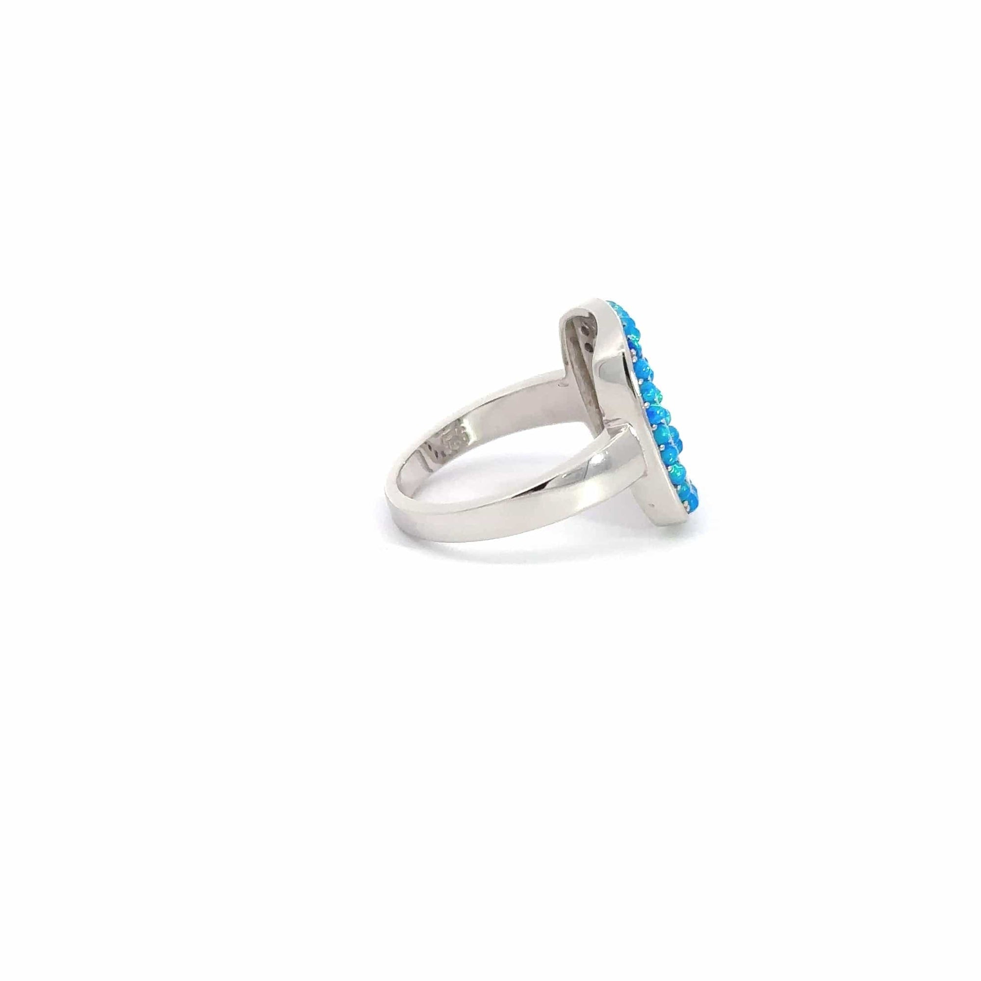 Baikalla Jewelry Sterling Silver Opal Ring Baikalla™ Sterling Silver Lab-Created Square Opal Ring