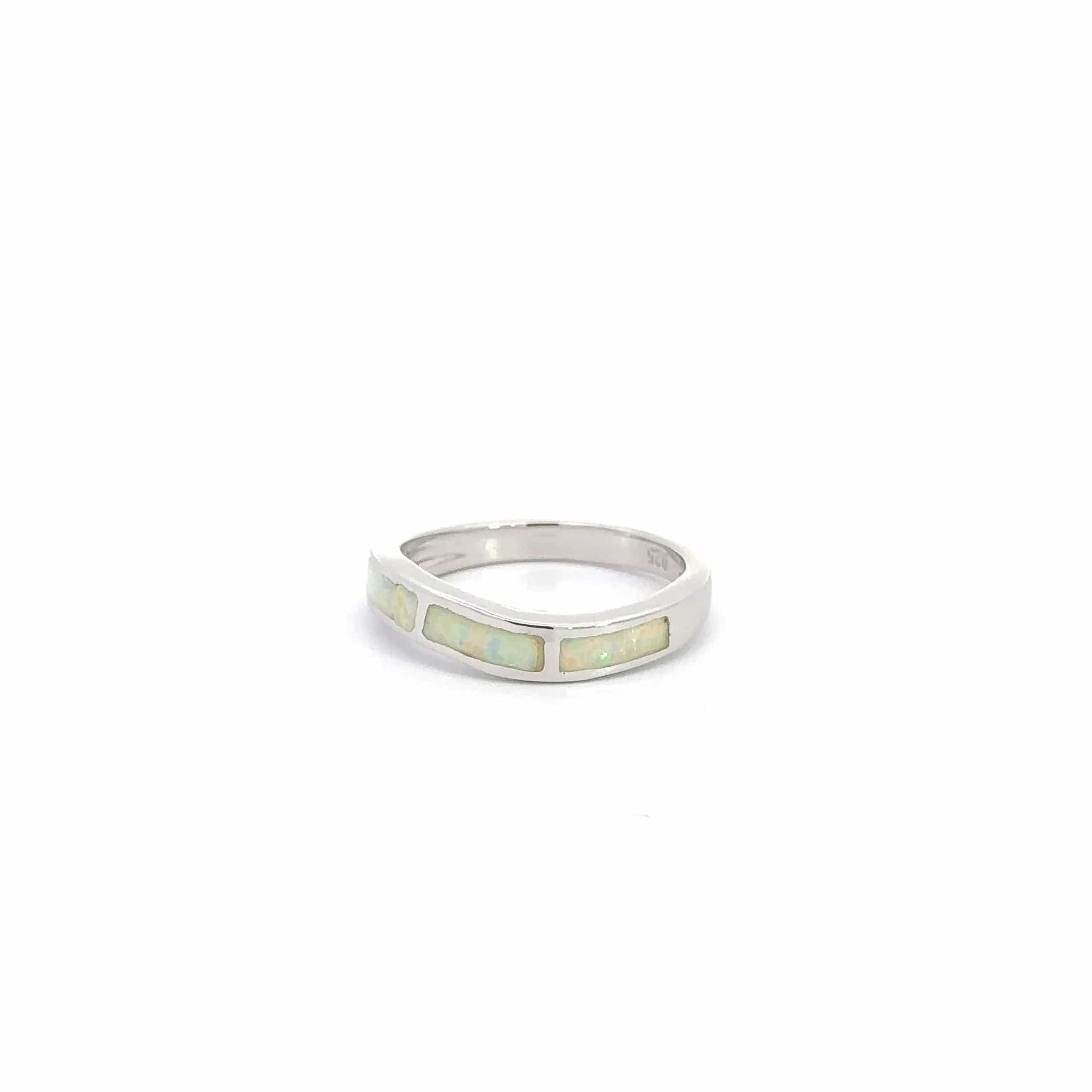 Baikalla Jewelry Sterling Silver Opal Ring Baikalla™ Sterling Silver Lab-Created Opal Ring