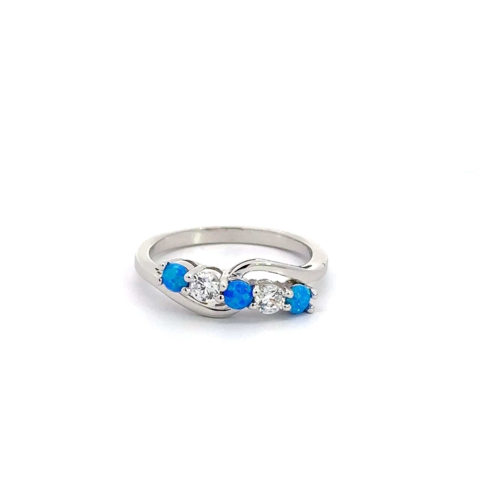 Baikalla Jewelry Sterling Silver Opal Ring Copy of Baikalla™ Sterling Silver Lab Created Opal Promise Ring